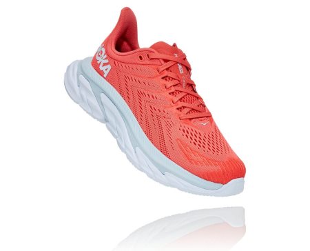 Hoka One One Clifton Edge Ženske Road Tekaški Čevlji Koralna / Bela SI-189534L